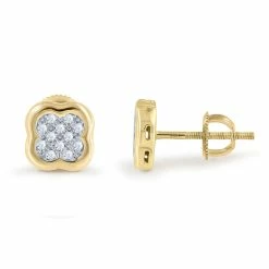 Hot Sale ✨ Monary 10K Yellow Gold Earrings with 0.1 ct. Diamonds for 👩 women 😀