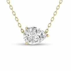 Top 10 🤩 Monary Lab Grown 1/4 CTW Floating Pear Shaped Diamond Solitaire Pendant in 14K Yellow Gold for 👩 women 💯
