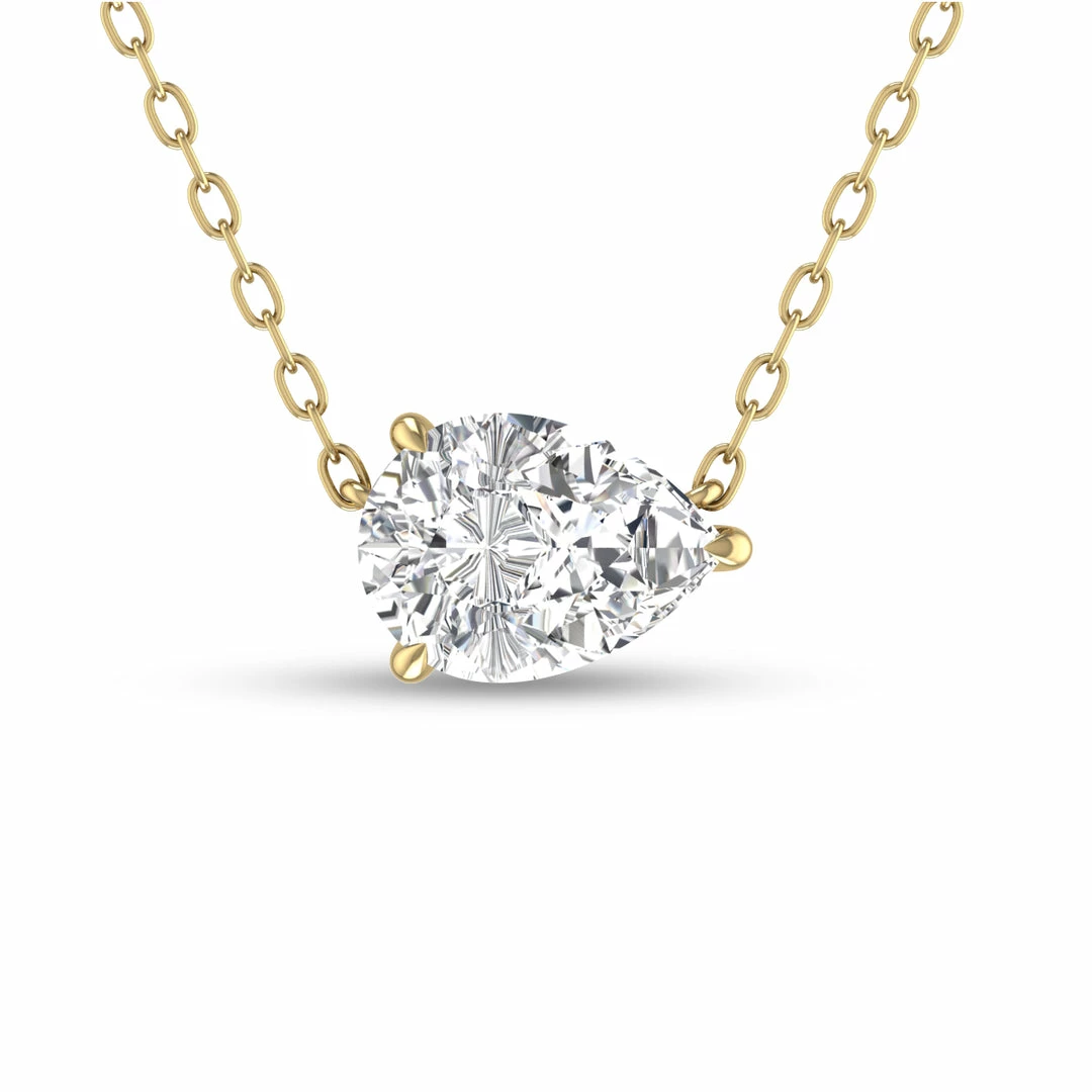 Top 10 π€© Monary Lab Grown 1/4 CTW Floating Pear Shaped Diamond Solitaire Pendant in 14K Yellow Gold for π© women π―