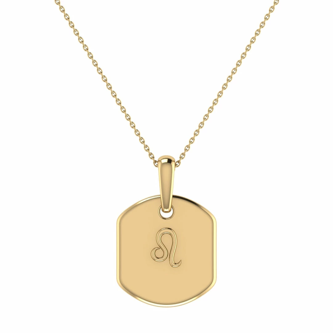 Outlet π₯ Monary Leo Lion Peridot & Diamond Constellation Tag Pendant Necklace in 14K Yellow Gold Vermeil on Sterling Silver for π© women π - Image 4