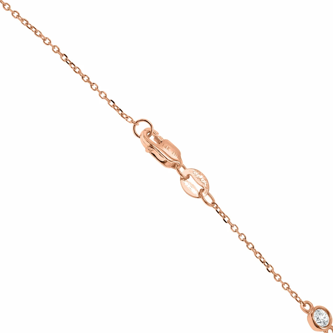 Cheapest β Monary 3/4 Carat TW Bezel Set Diamond Station Necklace in 14K Rose Gold for π© women π - Image 4