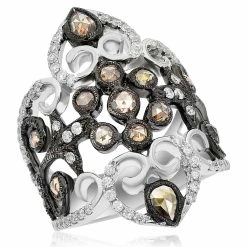 Promo ✔️ Monary Mixed Colors Diamond Cocktail Ring for 👩 women 🛒