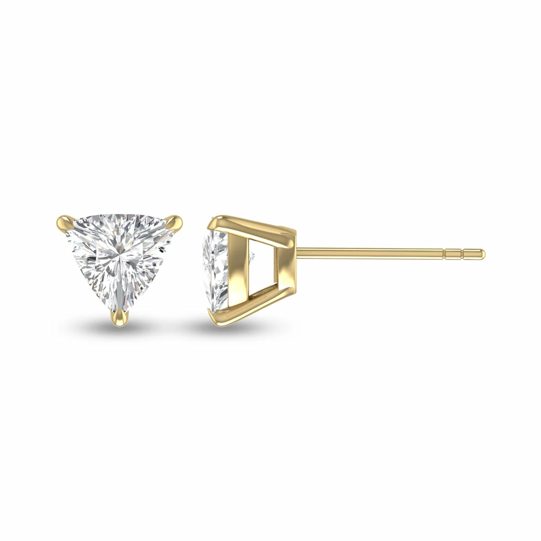 Coupon π Monary Lab Grown 1 CTW Trillion Shaped Solitaire Diamond Earrings in 14K Yellow Gold for π© women π - Image 4