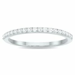 Wholesale 💯 Monary 1/5 Carat TW Thin Diamond Wedding Band in 10K White Gold for 👩 women 🤩