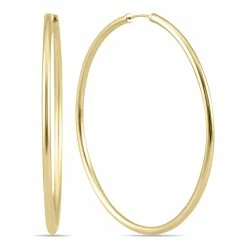 Best reviews of ✔️ Monary 40MM Hoop Earrings in 14k Yellow Gold for 👩 women 👏