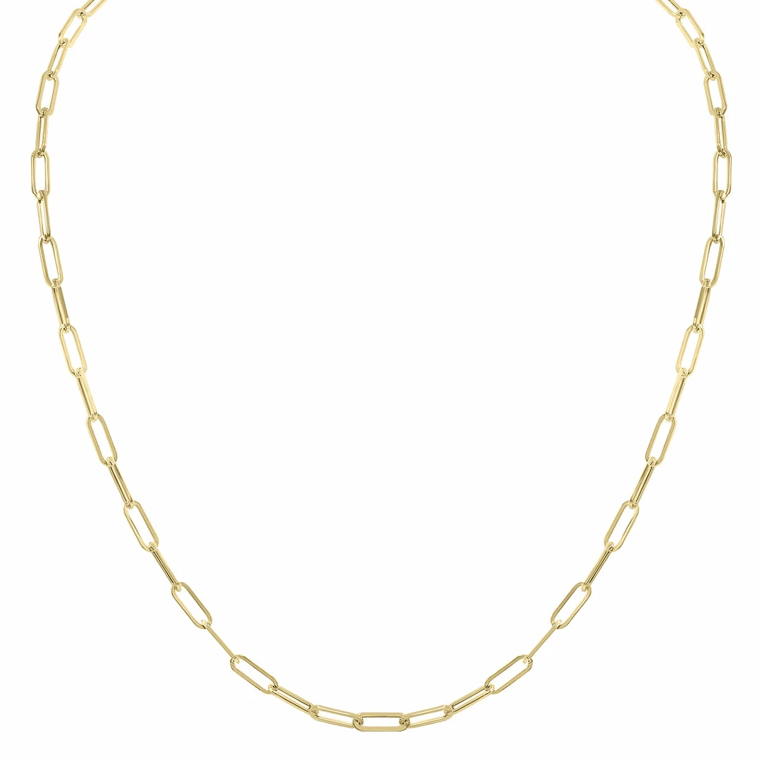 Buy βοΈ Monary 14K Yellow Gold Dainty Paperclip Necklace With Lobster Clasp - 16 Inch for π© women π₯°
