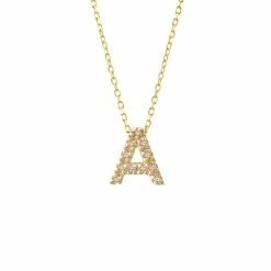 Deals 👍 Monary Diamond Intiial Necklace (14k) (16+2") for 👩 women 💯