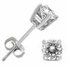 Best Sale 🛒 Monary 1/2 Carat TW Round Diamond Solitaire Stud Earrings in 14K White Gold for 👩 women 🛒