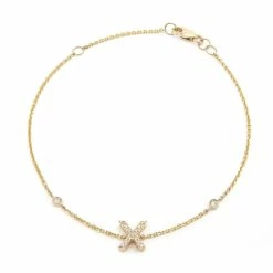 Buy 🌟 Monary Diamond Initial Fashion Bracelet "X" (14k) (6+1") for 👩 women 🎁