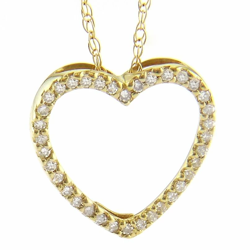 Cheapest 𧨠Monary Small Prong Heart Necklace (Yg) for π© women π