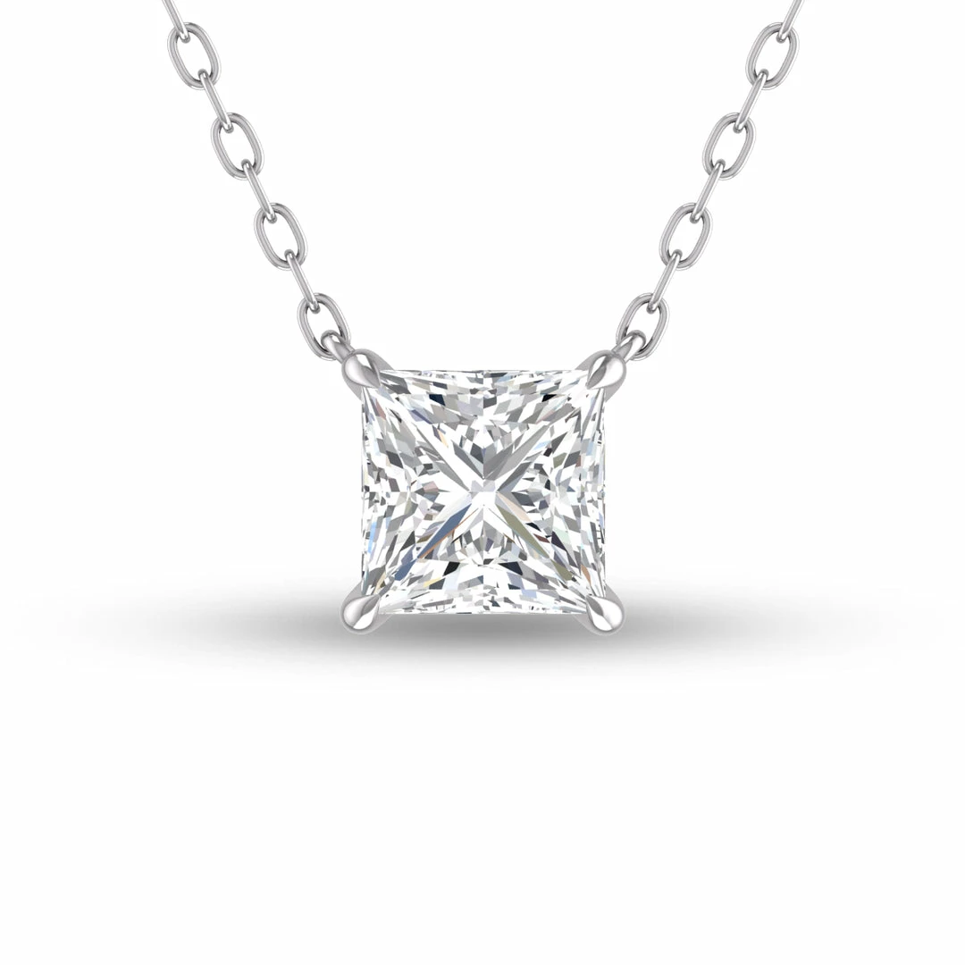 Buy π Monary Lab Grown 1 CTW Floating Princess Cut Diamond Solitaire Pendant in 14K White Gold for π© women β