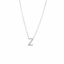 Cheapest ❤️ Monary Silver Diamond Initial "Z" Necklace for 👩 women ⌛