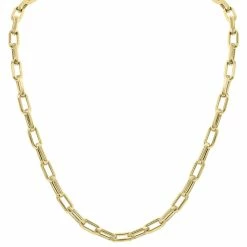 New 🎁 Monary 14K Yellow Gold Men's Paperclip Necklace With a Lobster Clasp - 24 Inch 🎁
