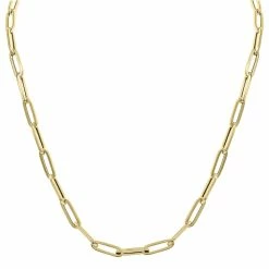 Buy 🔔 Monary 14K Yellow Gold Paperclip Link Chain With Lobster Clasps - 24 Inch for 👩 women 🔔