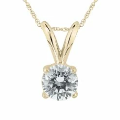 Budget 🔥 Monary 3/8 Carat Diamond Solitaire Pendant in 14K Yellow Gold (L-M Color, I2-I3 Clarity) for 👩 women ⌛