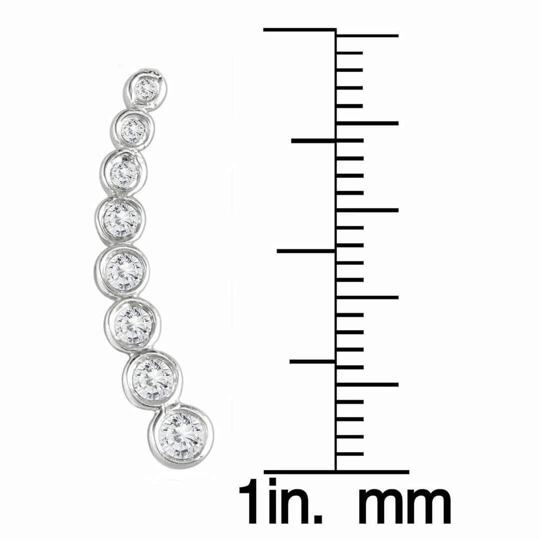 Discount βοΈ Monary 3/8 Carat TW Bezel Set Diamond Climber Earrings in 14K White Gold for π© women π₯ - Image 3
