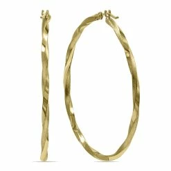 Top 10 💯 Monary 10K Yellow Gold Round Twisted Hoop Earrings for 👩 women ⭐