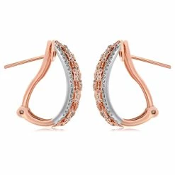 Best deal ✔️ Monary Diamond Huggies Earrings Set in 14K Two Tone Gold for 👩 women 🤩