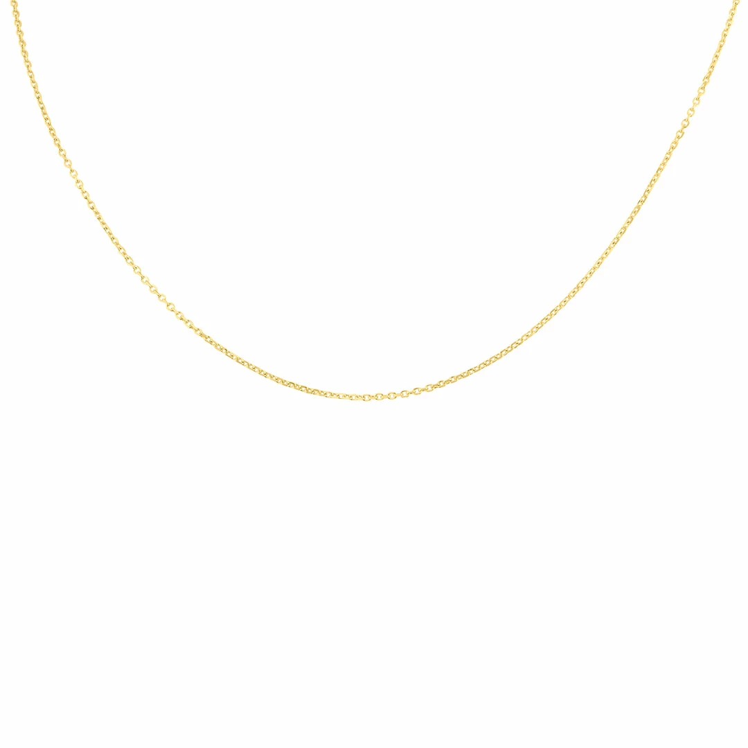Hot Sale π Monary 14K Yellow Gold 1.4mm Diamond Cut Oval Cable Chain with Lobster Clasp - 18 Inch for π© women π₯° - Image 2