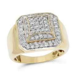 Top 10 👍 Monary Diamond Men's Ring - Set in 14K Yellow Gold 🤩
