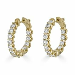 Best Pirce 👏 Monary 14K Yellow Gold Earrings with 4.3 ct. Diamonds for 👩 women 🤩