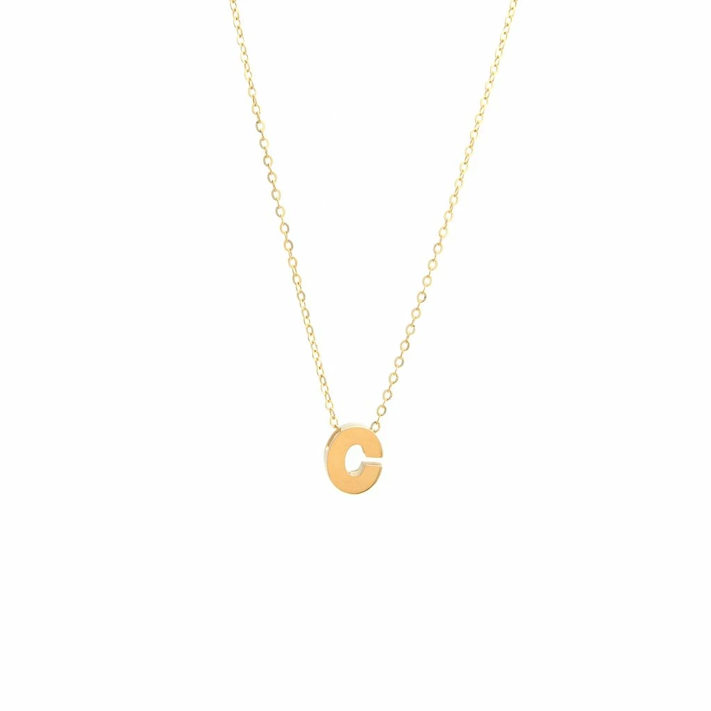Promo π Monary 14k Yg Initial C With Chain for π© women π§¨