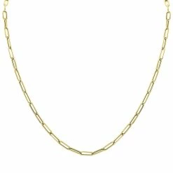 Best deal 🌟 Monary 10K Yellow Gold 4.2MM Lite Paperclip Chain With Lobster Clasps - 24 Inch for 👩 women 🥰