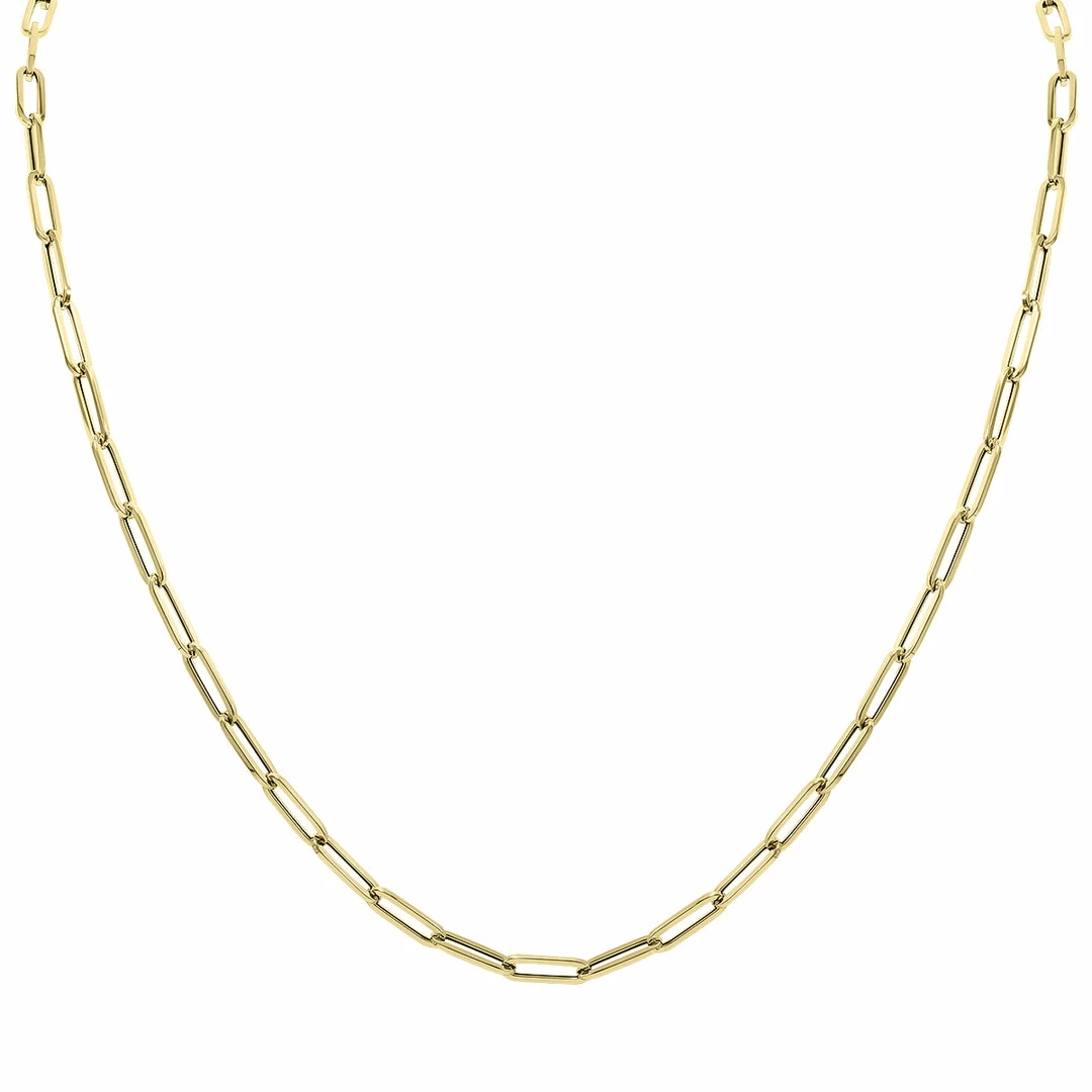 Best deal π Monary 10K Yellow Gold 4.2MM Lite Paperclip Chain With Lobster Clasps - 24 Inch for π© women π₯°