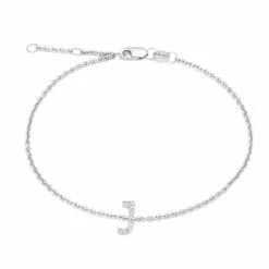 Best Sale 🥰 Monary Silver Diamond "J" Initial Bracelet 7+1" for 👩 women 🔥