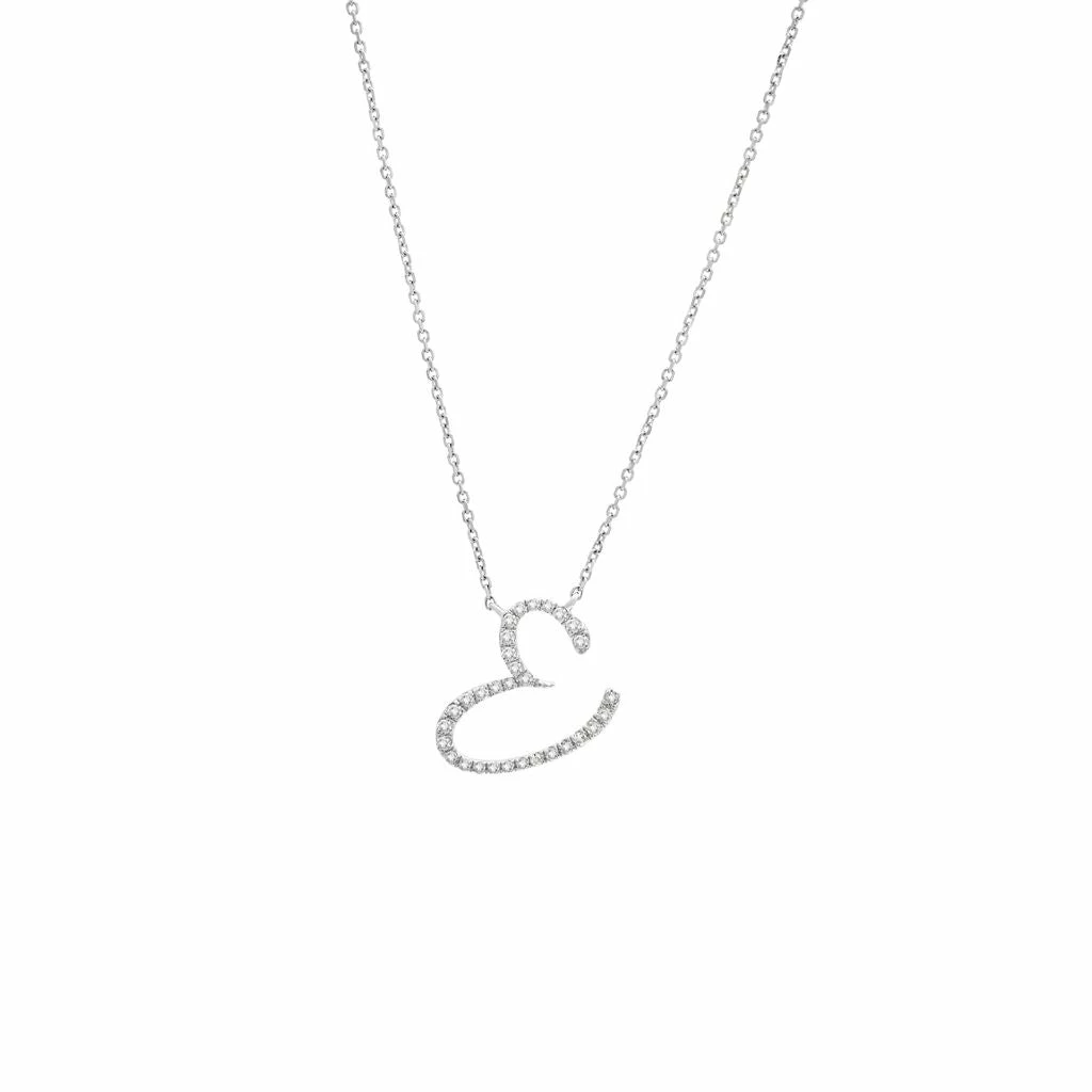 Cheap π Monary Diamond Script Initial Necklace (Wg/ 16+2") for π© women π₯°