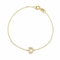 New ⭐ Monary Diamond Intiial"D" Bracelet (Yg/7"+1") for 👩 women 😀