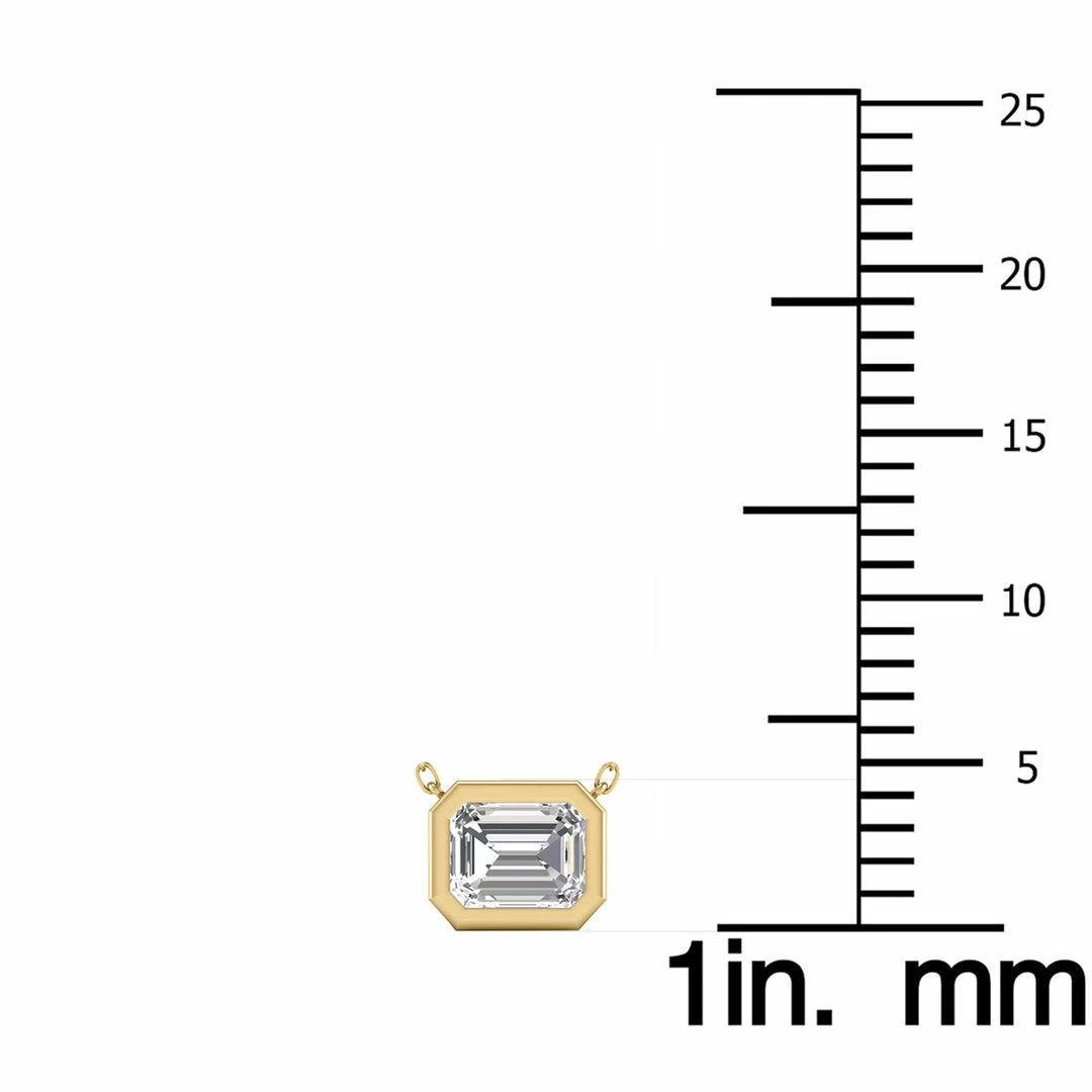 Flash Sale π Monary Lab Grown 3/4 CTW Emerald Cut Bezel Set Diamond Solitaire Pendant in 14K Yellow Gold for π© women π - Image 4