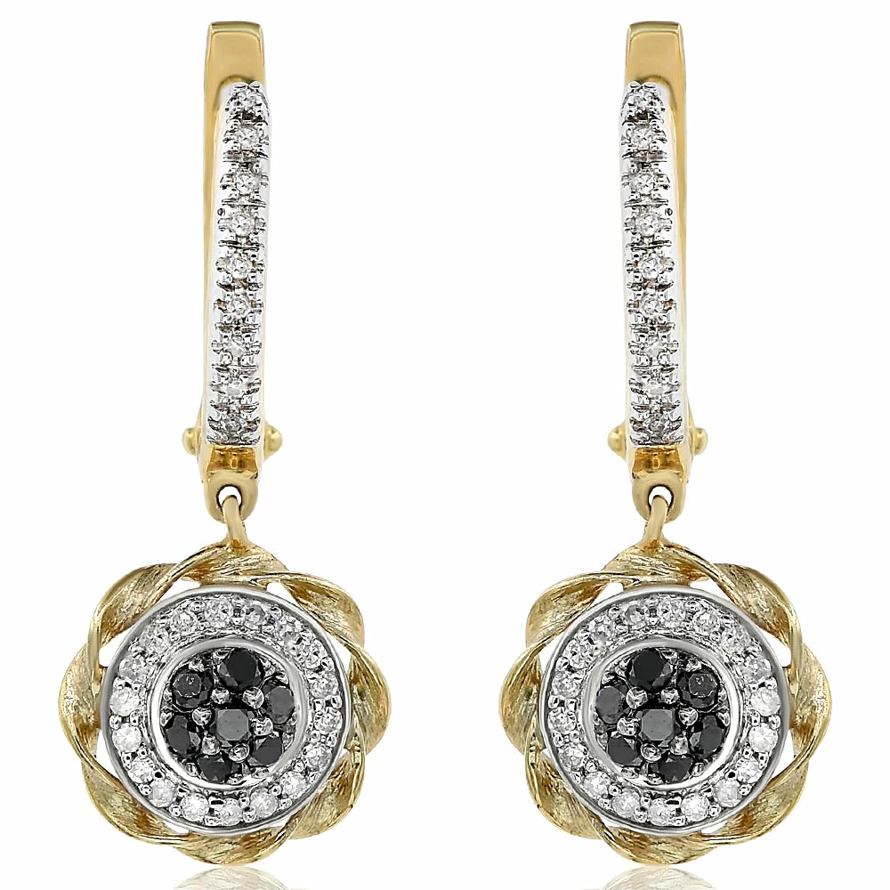 Best reviews of π― Monary Black & White Diamond Dangle Earrings Set in 14K Two Tone Gold for π© women β¨