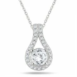 Best deal ✔️ Monary 3/5 Carat TW Diamond Halo Pendant in 10K White Gold for 👩 women 🔥