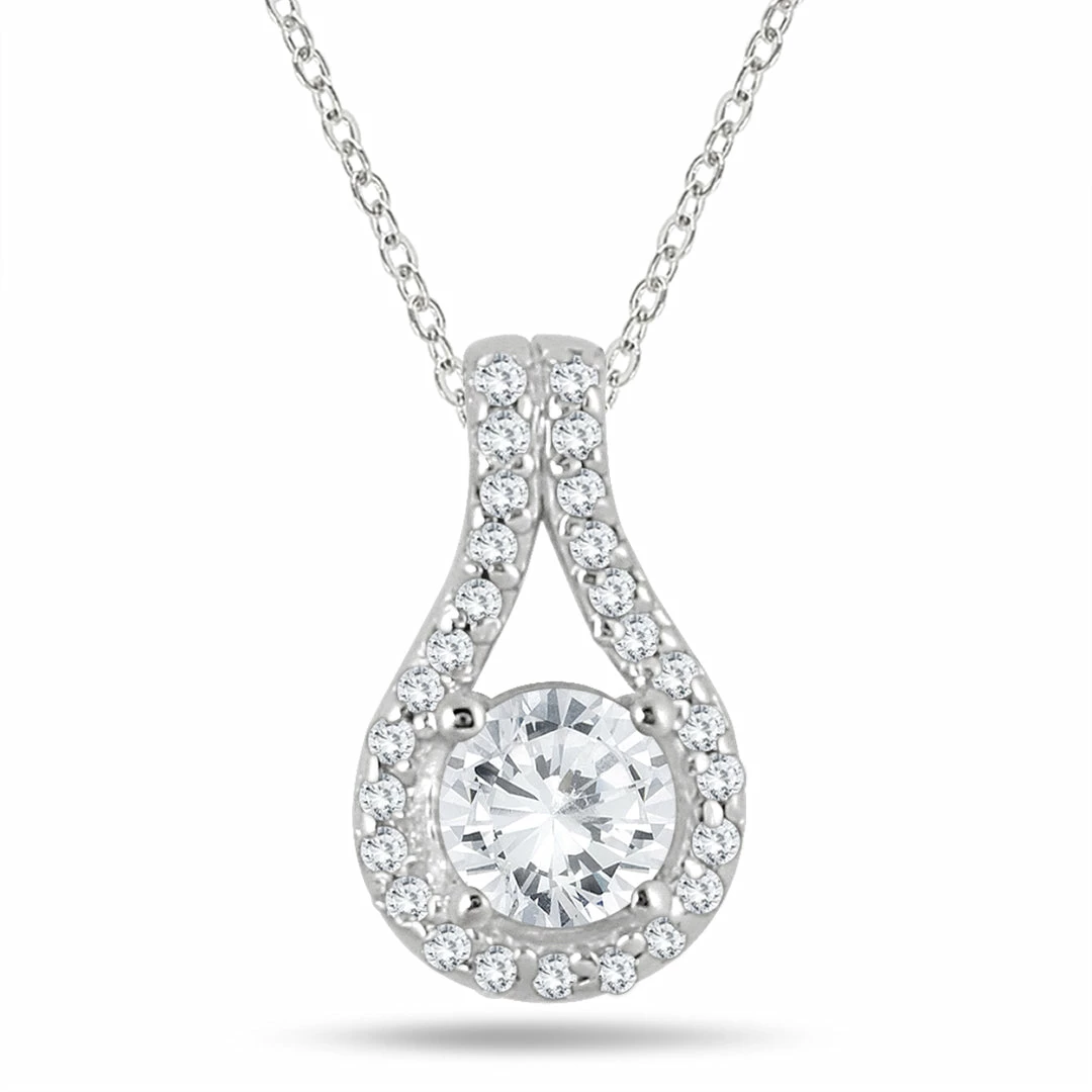 Best deal βοΈ Monary 3/5 Carat TW Diamond Halo Pendant in 10K White Gold for π© women π₯