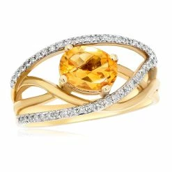 Deals ⭐ Monary Orange Citrine & Diamond Ring for 👩 women 🤩