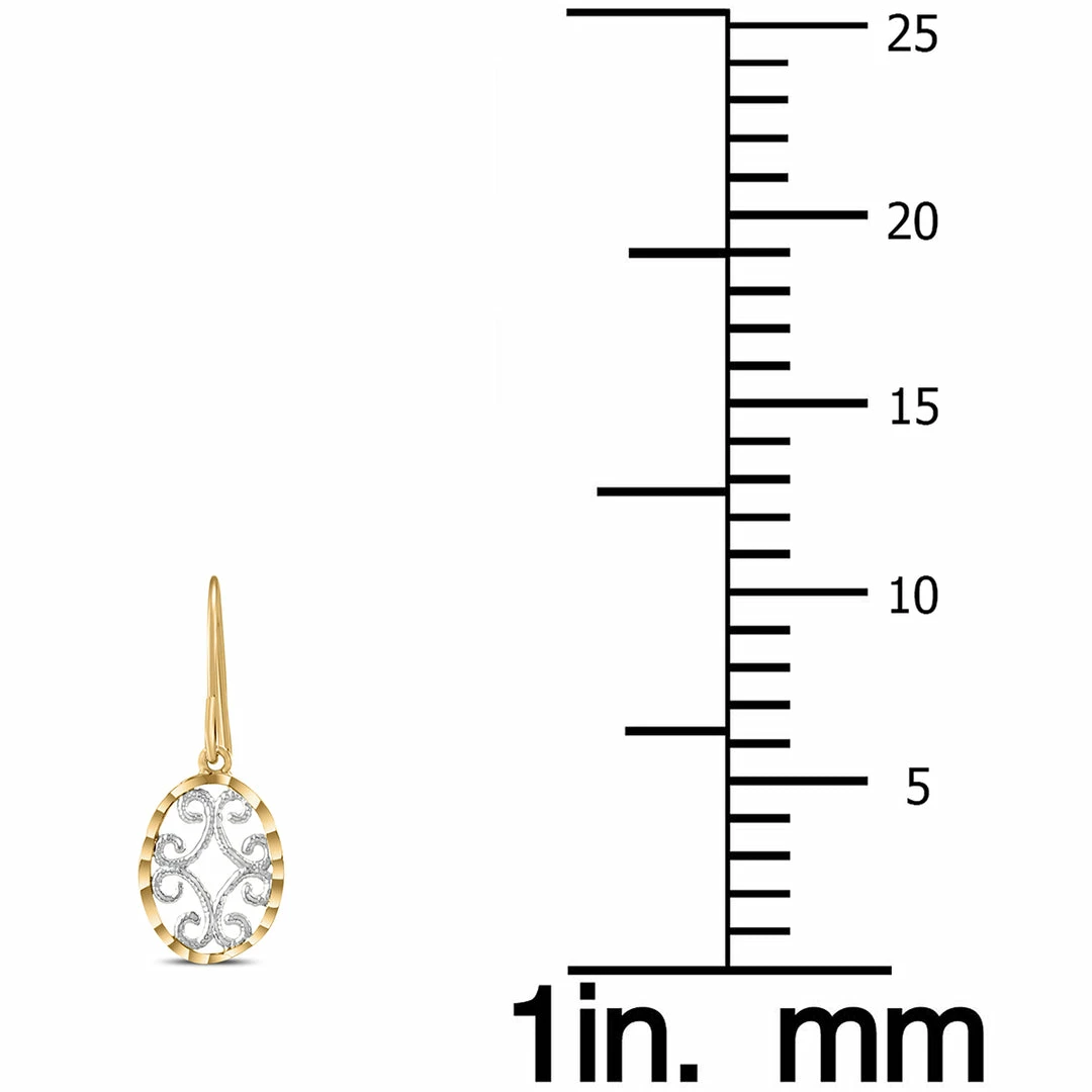 Flash Sale β¨ Monary Oval Dangle Drop Earrings in 10K Yellow Gold with White Rhodium Plating for π© women π₯° - Image 3