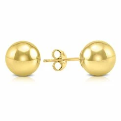 Wholesale 🤩 Monary 8MM 14K Yellow Gold Filled Round Ball Earrings for 👩 women 🤩