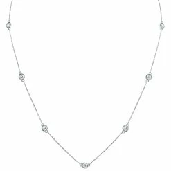 Cheap π€© Monary 2 Carat TW Bezel Set Diamond Station Necklace in 14K White Gold for π© women β€οΈ