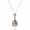 Best Pirce 👍 Monary Brown & White Diamond Pendant Necklace Set in 18K Rose Gold for 👩 women 😀