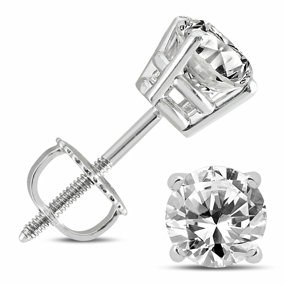 Top 10 π Monary Premium Quality 2 Carat TW Diamond Solitaire Earrings in 14K White Gold for π© women π - Image 2