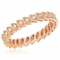 Hot Sale 🔔 Monary Diamond Eternity Band - Set in 18K Rose Gold for 👩 women ❤️