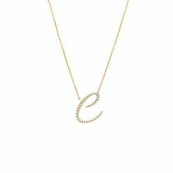 Top 10 🎁 Monary Diamond Script Initial Necklace (14k(16+2") for 👩 women 🔔