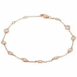 New π₯ Monary 1 Carat TW Bezel Set Genuine Diamond Station Bracelet in 14K Rose Gold for π© women βοΈ