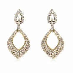 Cheapest ✔️ Monary Diamond Dangle Earrings Set in 14K Yellow Gold for 👩 women 🤩