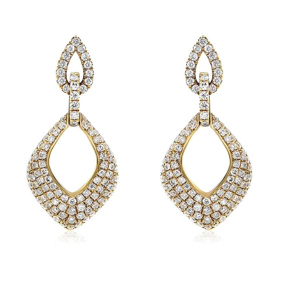 Cheapest βοΈ Monary Diamond Dangle Earrings Set in 14K Yellow Gold for π© women π€©
