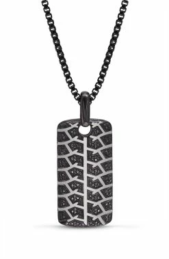 Brand new 🛒 Monary Born Drifter Black Rhodium Plated Sterling Silver Tire Tread Black Diamond Tag for men 👏
