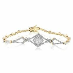 Best deal 🌟 Monary Diamond Bracelet - Pave Set in 14K Yellow Gold for 👩 women 😉