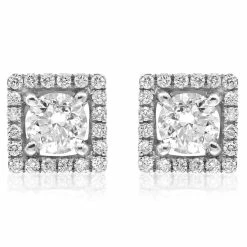 Cheap 🔥 Monary Diamond Studs Earrings Set in 14K White Gold for 👩 women ⌛