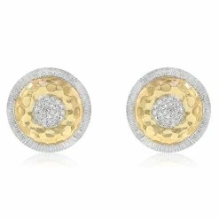 Wholesale 🎁 Monary Diamond Studs Earrings Set in 14K Two Tone Gold for 👩 women 😍